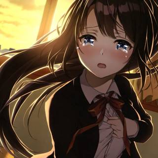 Heartbroken anime girl wallpaper