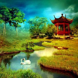 Chinese park wallpaper