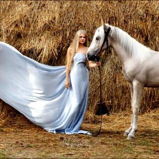 Girl with horse wallpaper