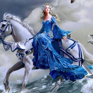 Girl with horse wallpaper