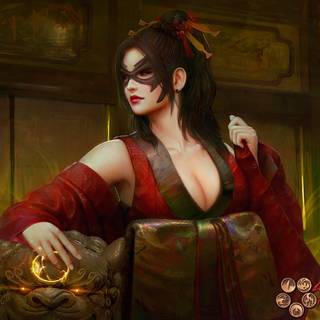 Masked Japanese women wallpaper