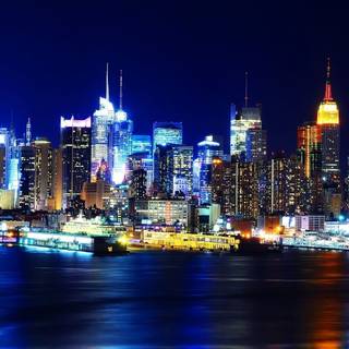 New York night skyline wallpaper