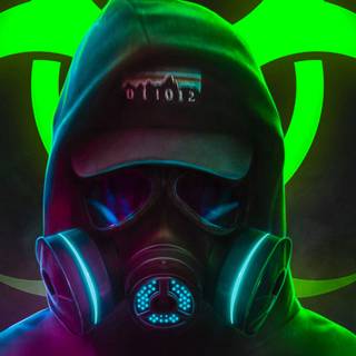 Cyberpunk gas mask 4k wallpaper