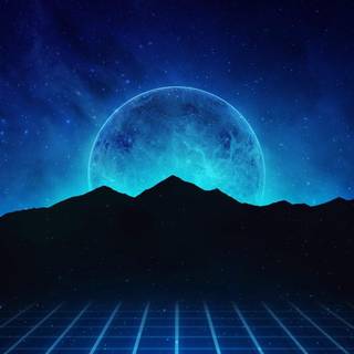 Neon mountains wallpaper