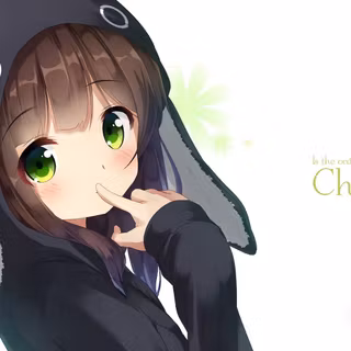 Anime cute girl with hoodie wallpaper