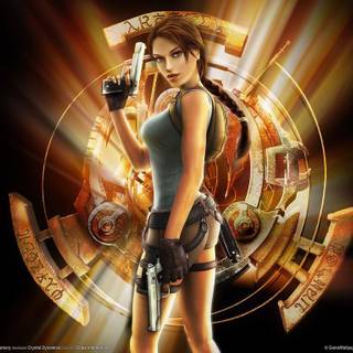 Lara Croft gold wallpaper