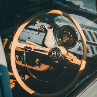 Sunset retro car wallpaper