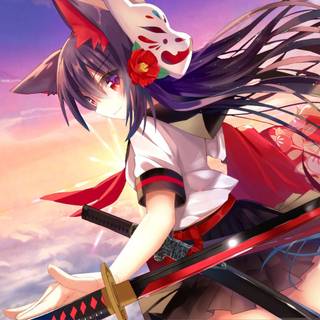 Anime women sword wallpaper