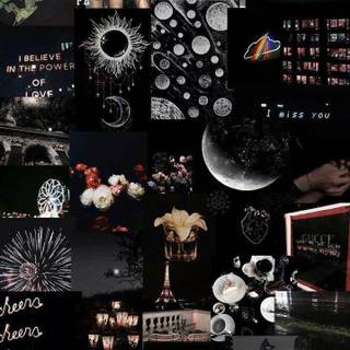 Cute black aesthetic wallpaper