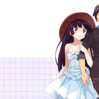 Anime girl and boy hug HD wallpaper