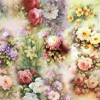 Spring flower collage wallpaper