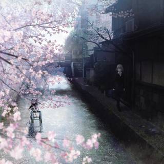 Anime river wallpaper