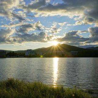 Summer sunsets lakes wallpaper