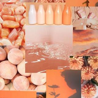 Orange aesthetic collage wallpaper