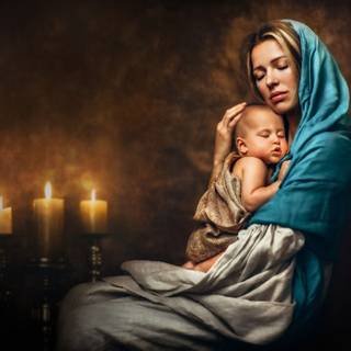 Small baby and mother wallpaper