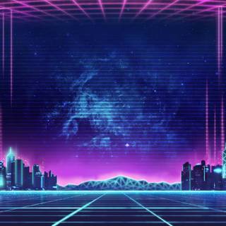 Neon pixel wallpaper