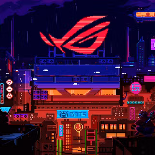 Neon pixel wallpaper