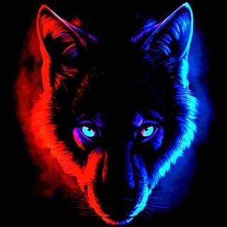 Glowing wolf wallpaper