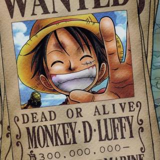 Wanted poster of Monkey D. Luffy wallpaper