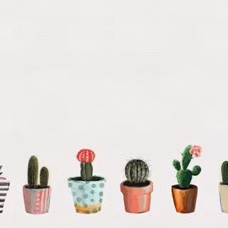 Watercolor cactus aesthetic wallpaper