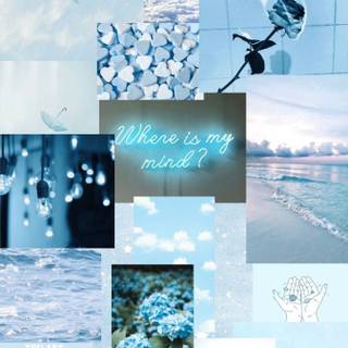 Light blue collage wallpaper