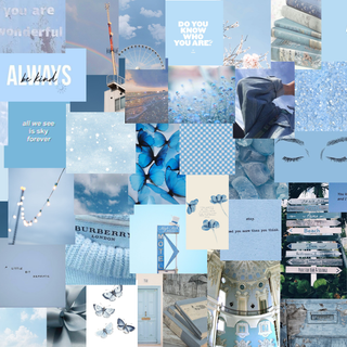 Light blue collage wallpaper