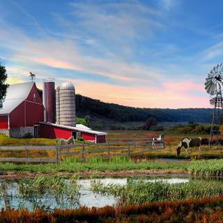 Spring farms wallpaper