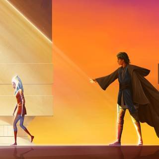 Ahsoka and Anakin cute wallpaper