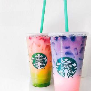 Starbucks rainbow drink wallpaper