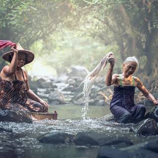 Asian women work wallpaper