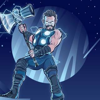 Thor with Stormbreaker 4k wallpaper