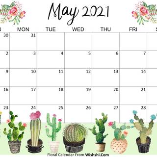 May 2021 calendar wallpaper