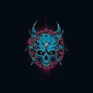 Skull and snake wallpaper