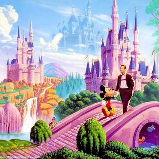 Cartoon scenery wallpaper