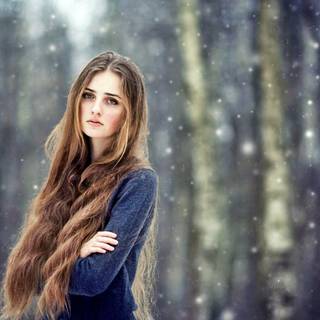Girl with long hair wallpaper