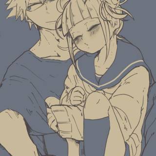 Toga and Bakugou wallpaper