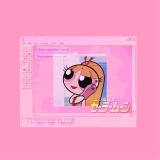 Girl edits wallpaper