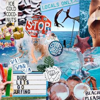 Summer vibes collage wallpaper