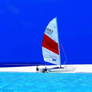 Summer boat lake wallpaper