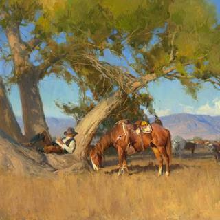 Baby cows and horses wallpaper