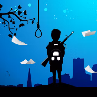 Alone cartoon 4k wallpaper