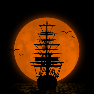 Minimalistic orange and black wallpaper