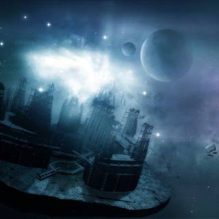 Floating in space wallpaper