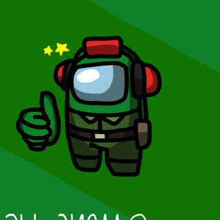 Among Us green cool wallpaper