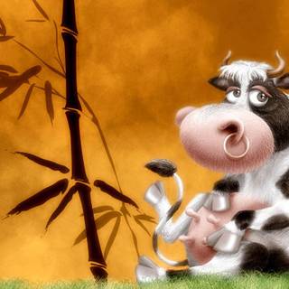 Cartoon cow wallpaper