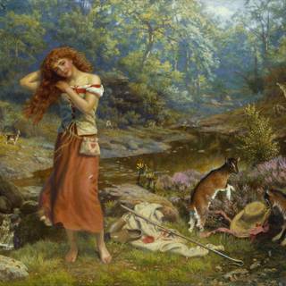 Classical women painting wallpaper