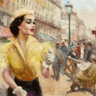 Classical women painting wallpaper