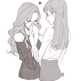 Lesbian love anime wallpaper