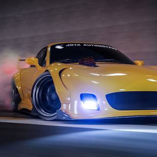 Car drifting 4k wallpaper