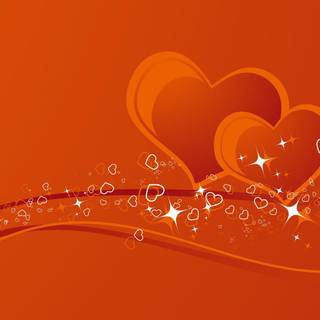 Heart orange wallpaper